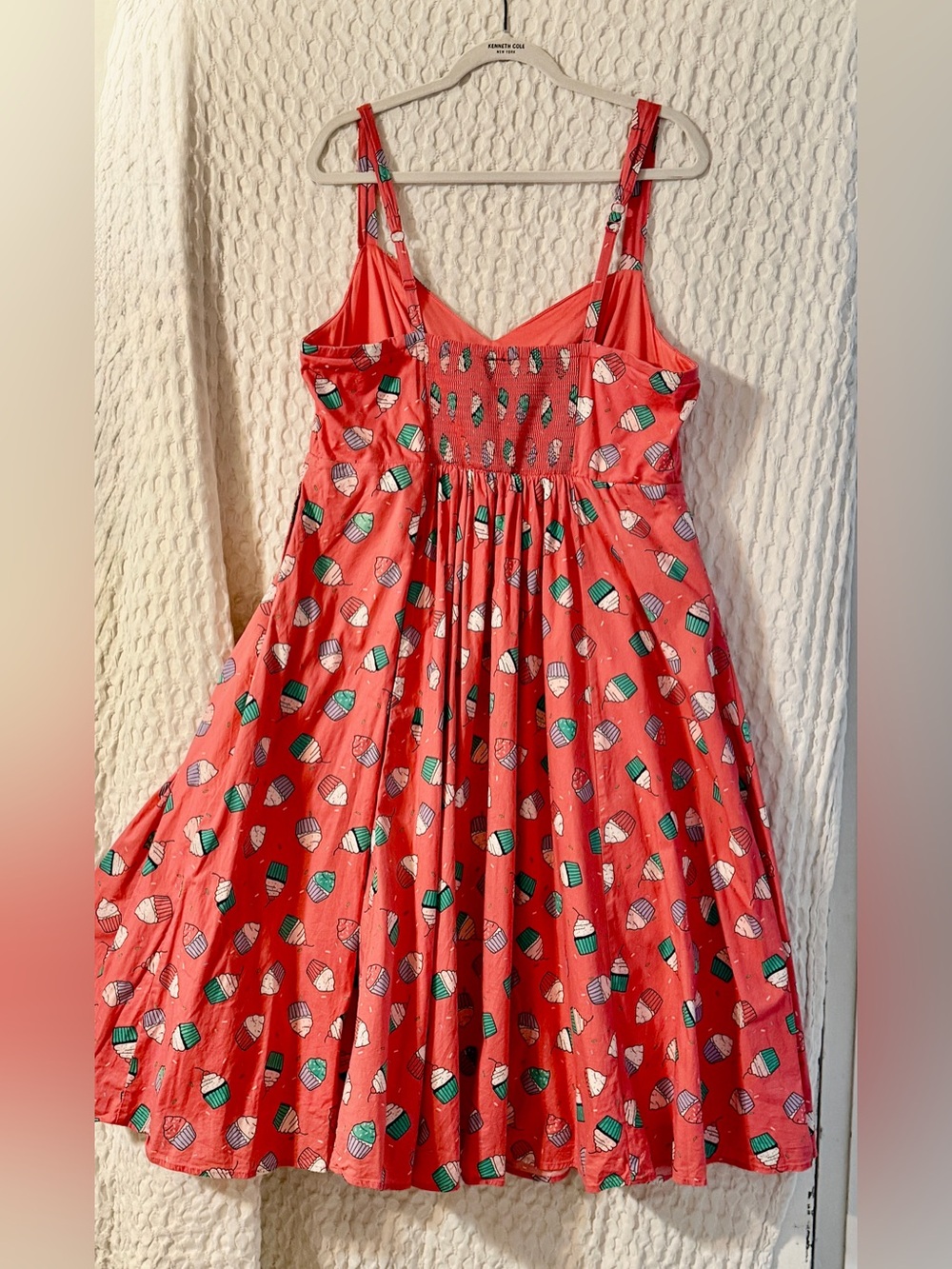 Torrid Pink/Coral Retro Cupcake Print Sundress Size 2X - Picture 2 of 4